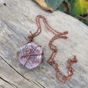 Raw Ruby Crystal Necklace Wire Wrapped Crystal Necklace Ruby Crystal Jewelry